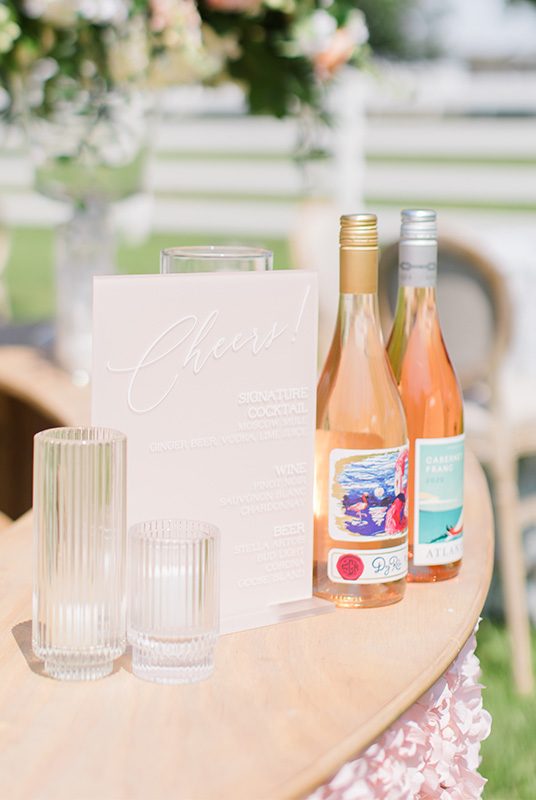 Alexis Scott Designs - Luxury Wedding Day-Of Stationery Cheers Drinks Sign and Menu