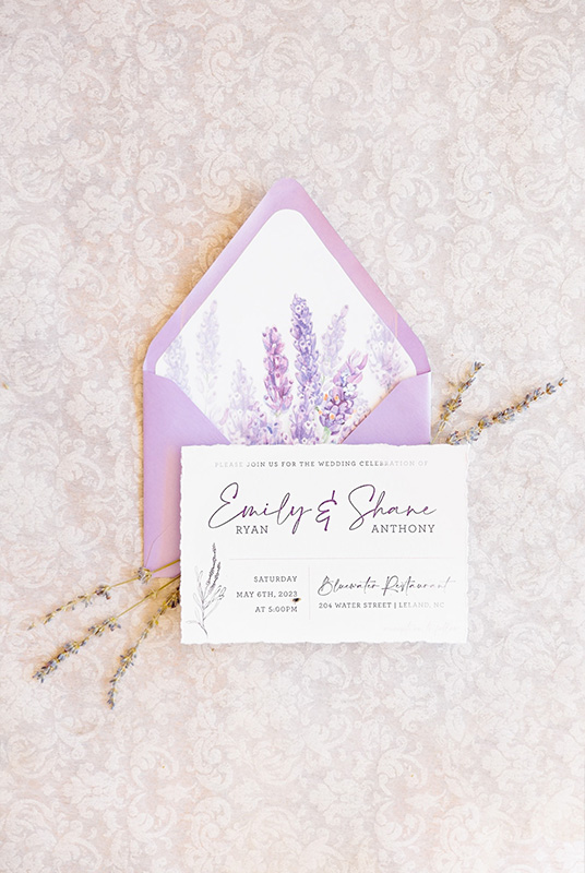 Alexis Scott Designs - North Carolina Wedding Invitation Designer - Lavender Lemon Styled Shoot The Kettle Room 8